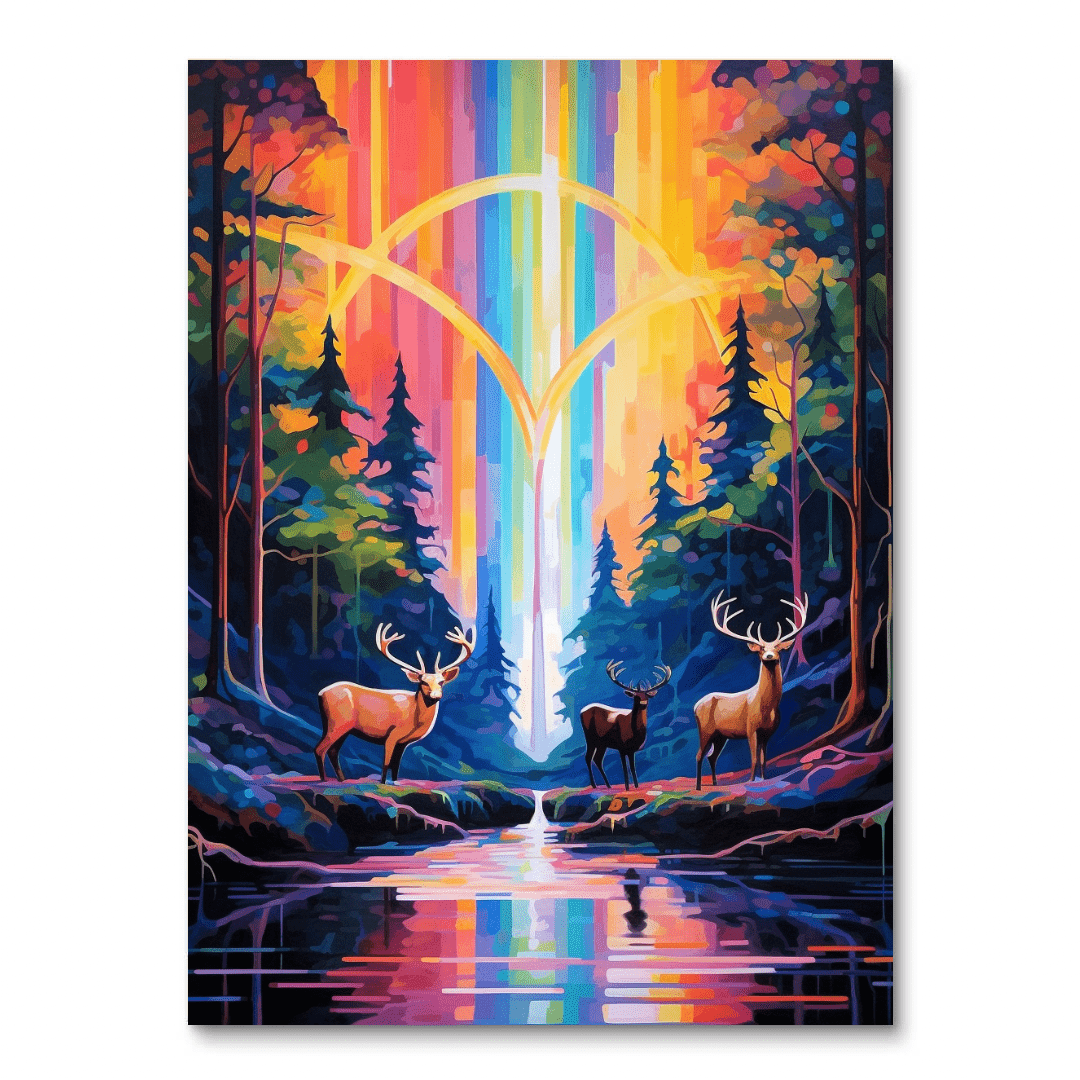 Deer in the Forest IV (vægkunst)