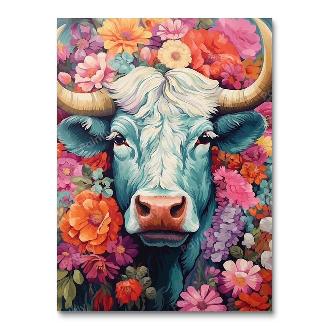 Flower Power Cow (Diamond Painting)