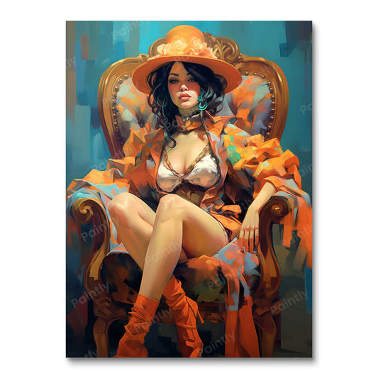 Colorful Lady in Repose (Wall Art)