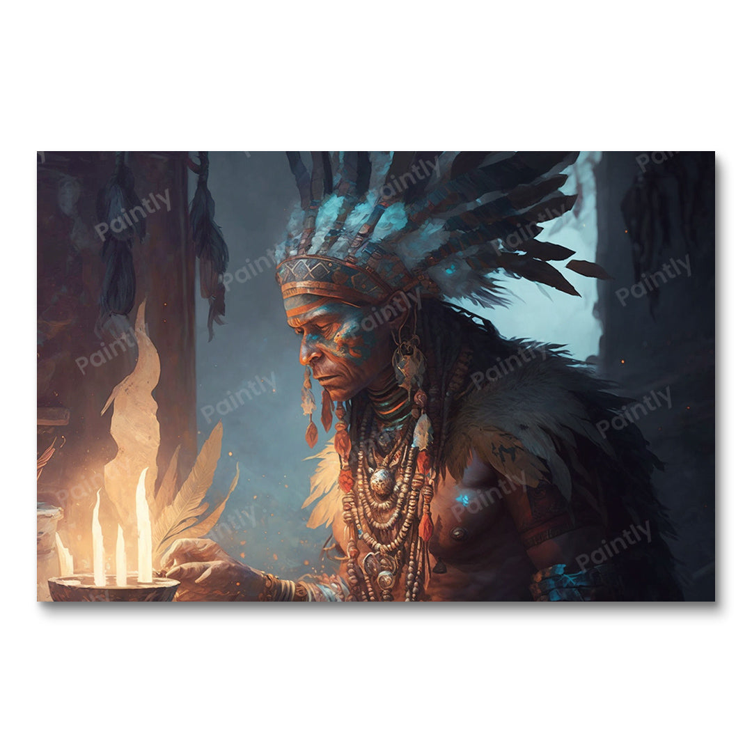 Red Indian Ritual (Diamond Painting)