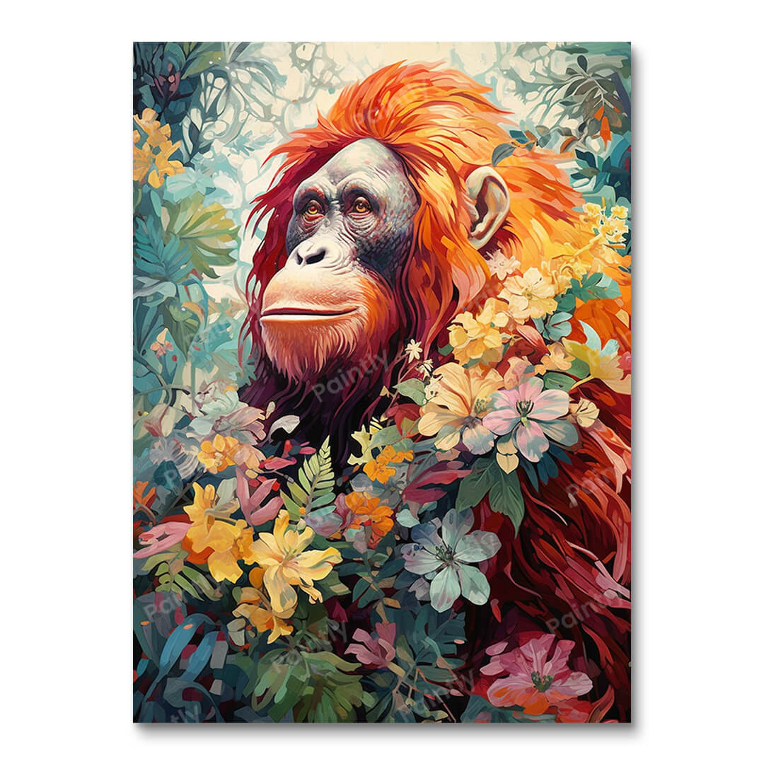 Floral Orangutan (Diamond Painting)
