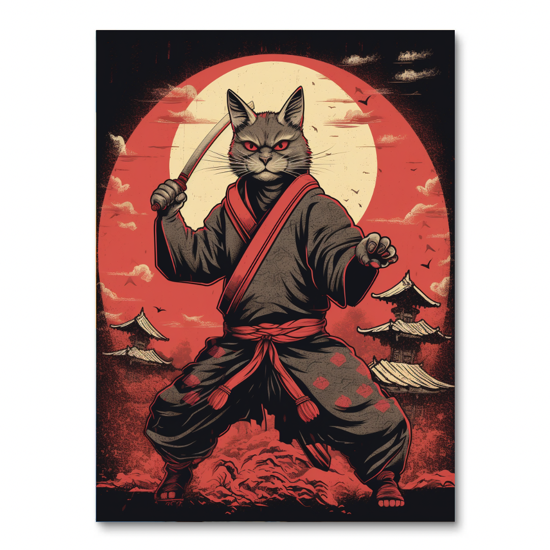 Ninja-Katze (Wandkunst)