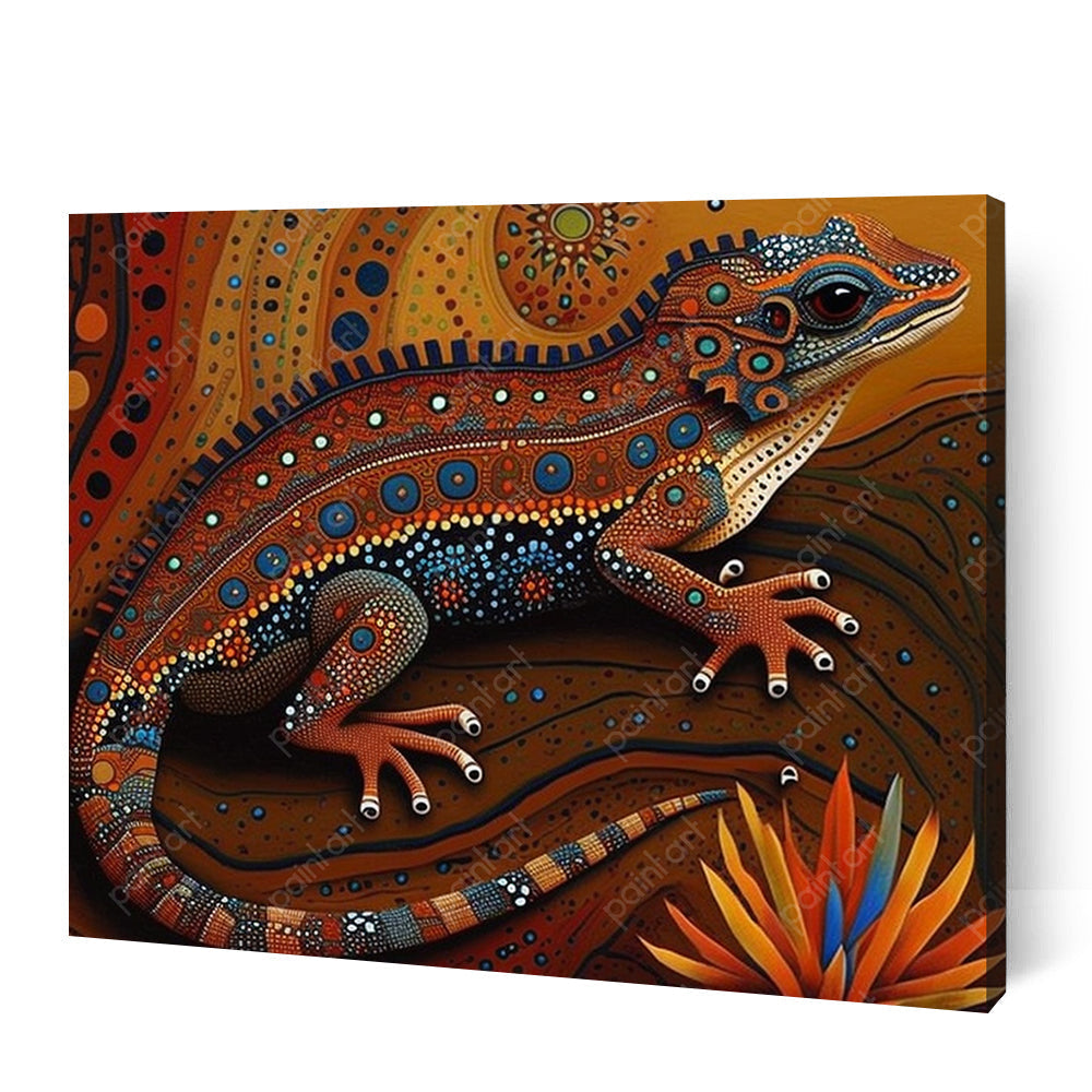 Aboriginal Art Lizard (vægkunst)