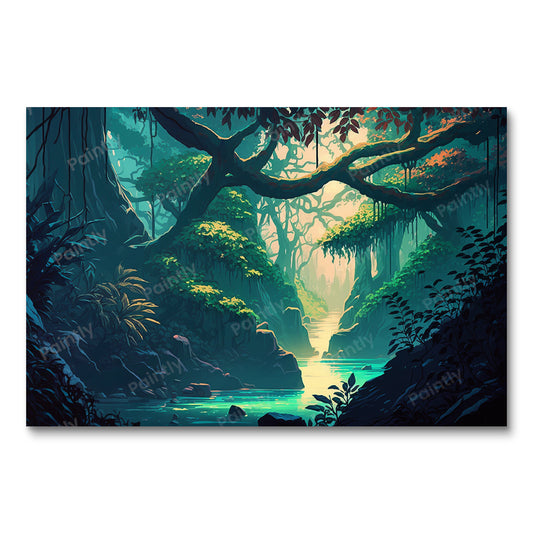 Mystic Mist Jungle Oasis (Diamond Painting)