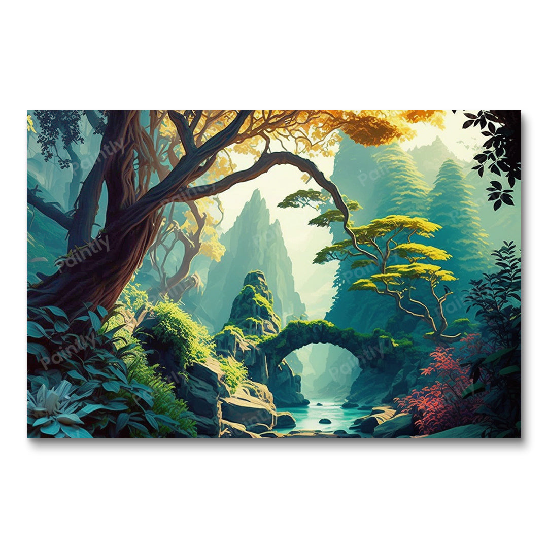 Enchanted Rainforest Stream (Paint by Numbers)
