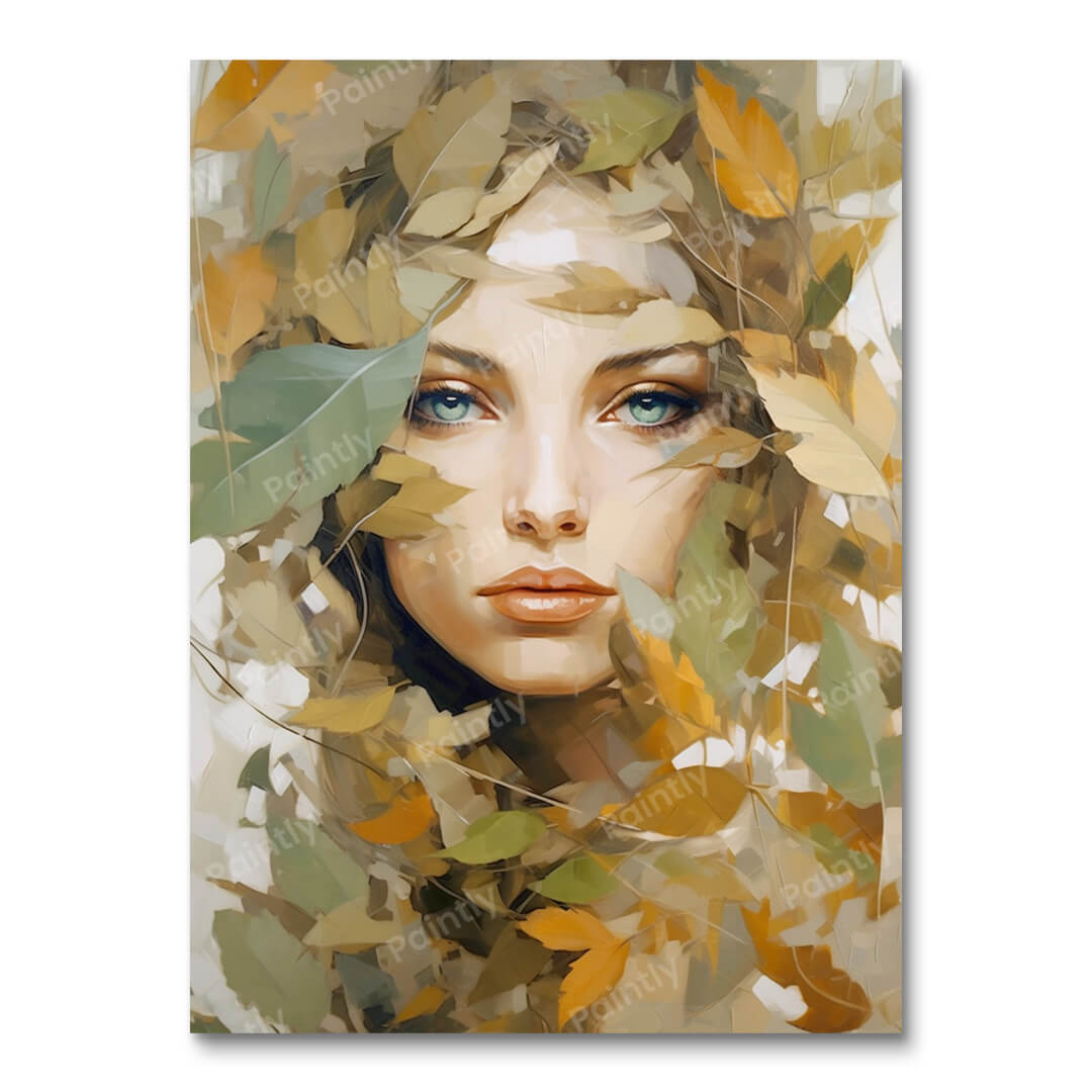 Glossy Greenery Flora Face (Wall Art)