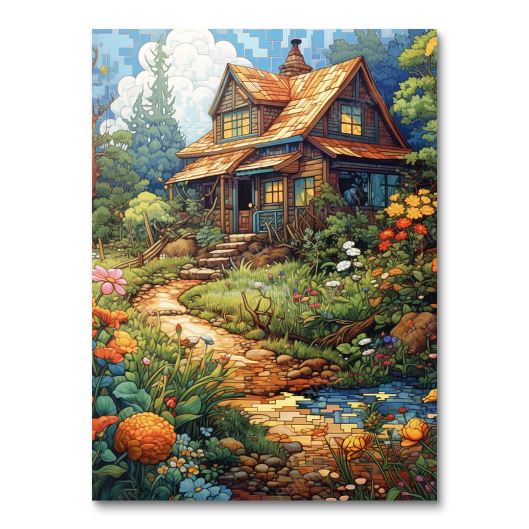 Colorful Homestead Oasis (Diamond Painting)