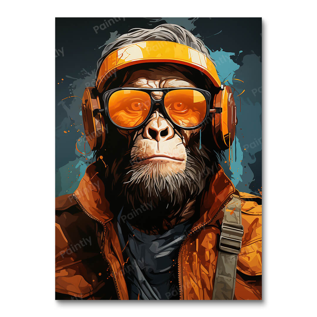 Rebel Red Chimp (Diamond Painting)