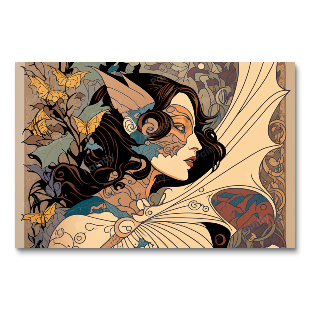 Nouveau Masked Girl (Wall Art)