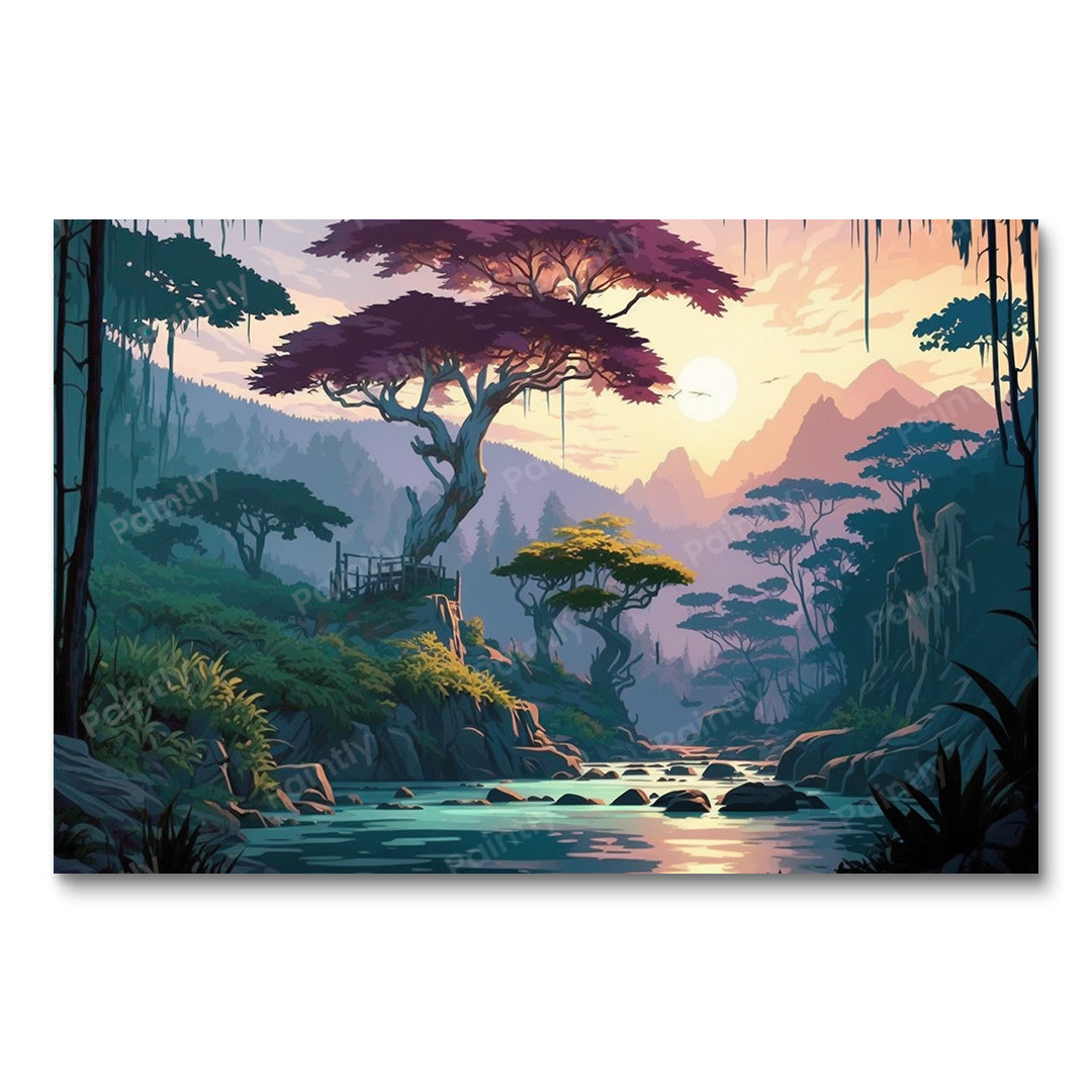 Sun-Kissed Serenade of the Rainforest (Paint by Numbers)