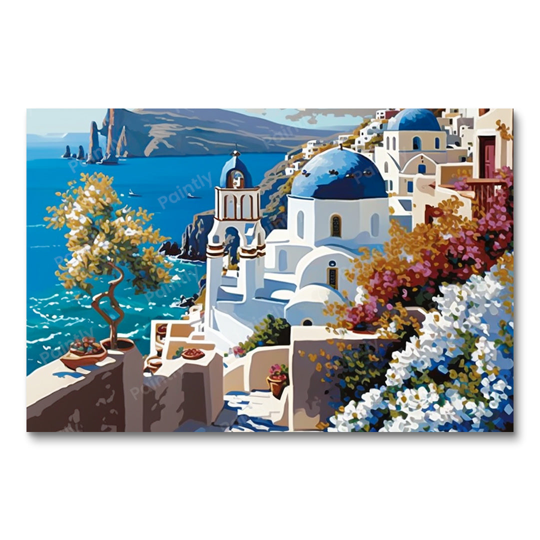 Santorini Grækenland I (diamantmaleri)