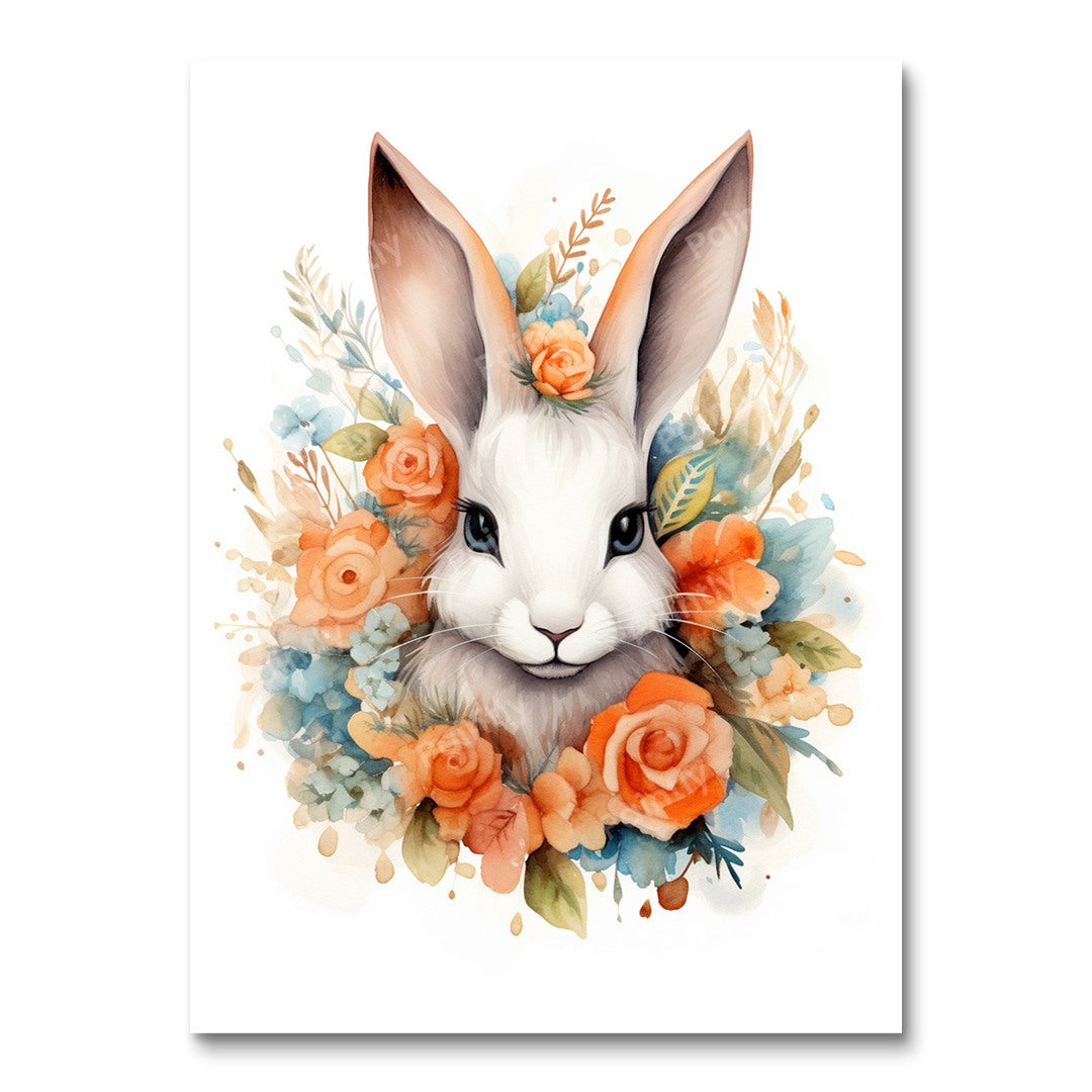 Floral Rabbit Delight (Wall Art)