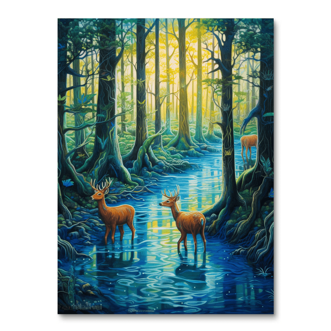 Deer in the Forest II (vægkunst)