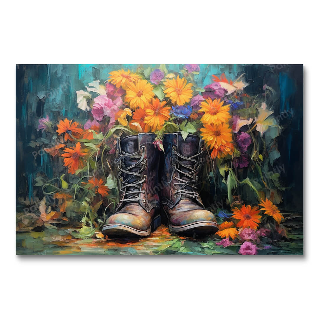 Boots with Flowers (Wall Art)