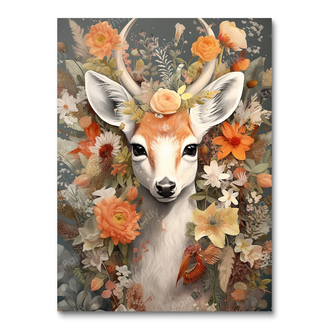 Flower Deer (Diamond Painting)