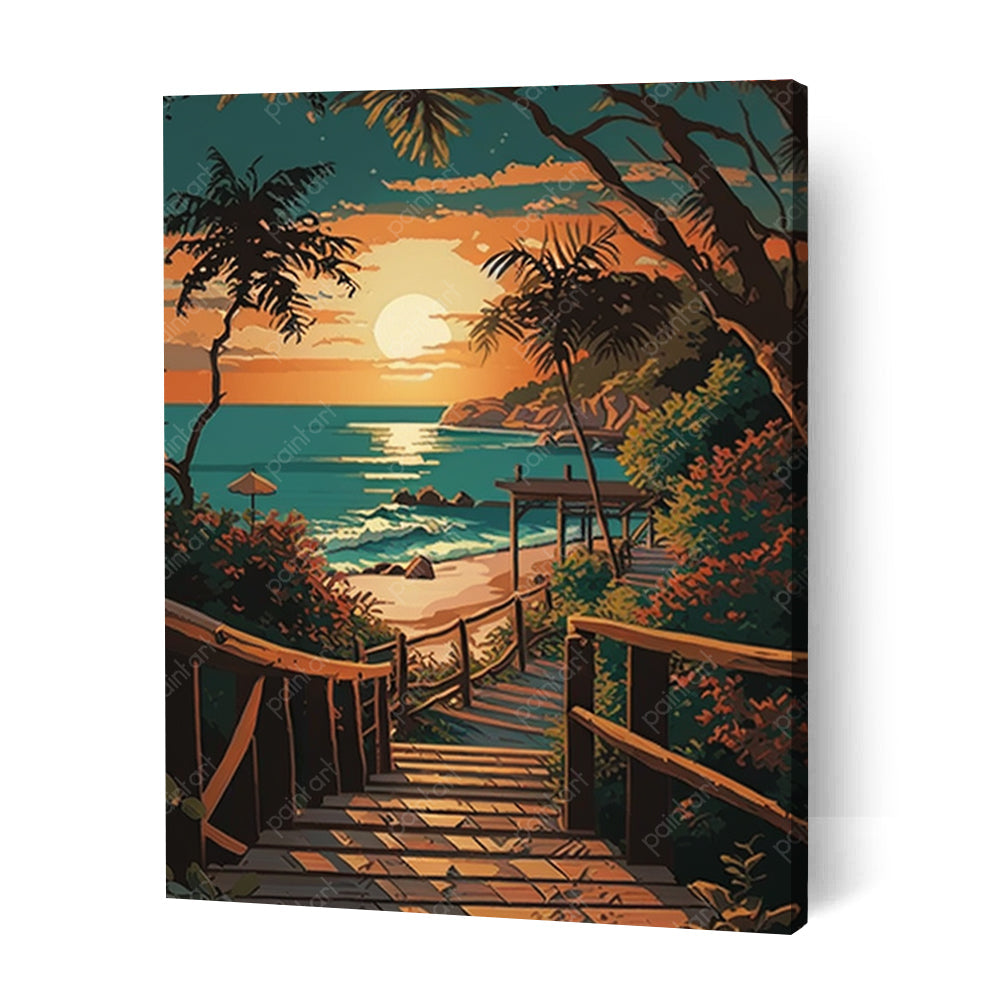 Paradise at Sunset (Diamond Painting)