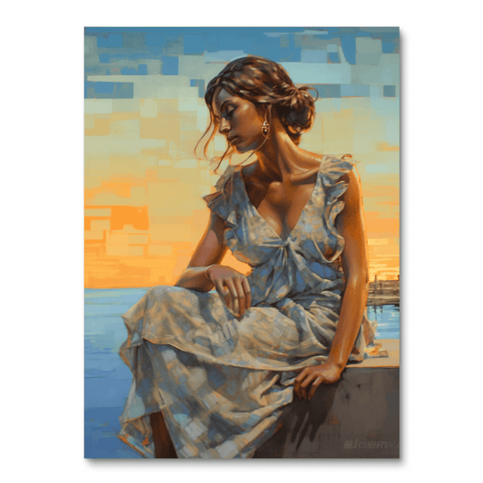 Woman Sitting by the Water (Diamond Painting)