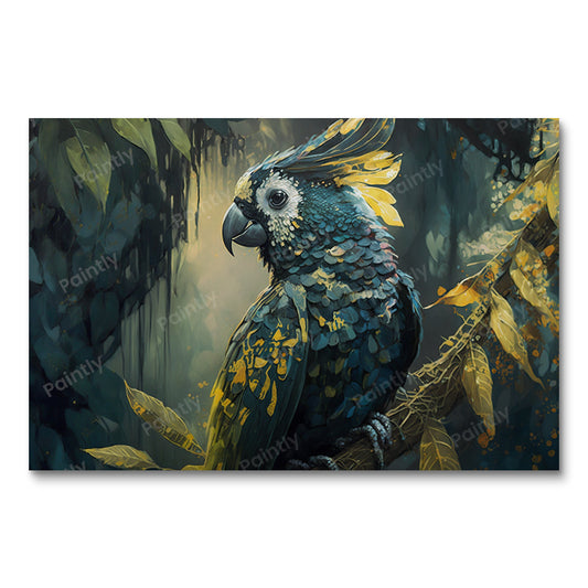 Matte Black Cockatoo VI (Diamond Painting)