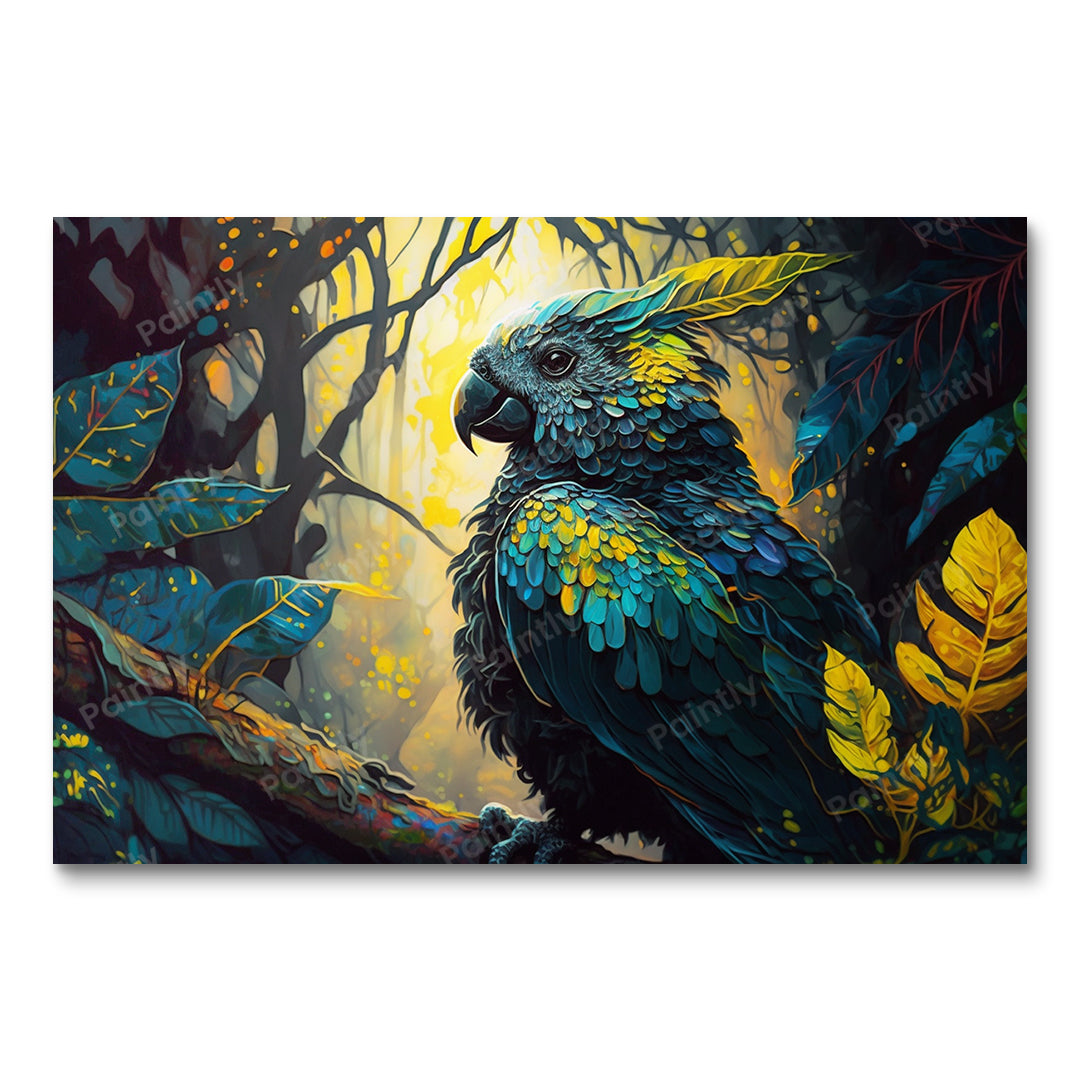 Matte Black Cockatoo VII (Wall Art)