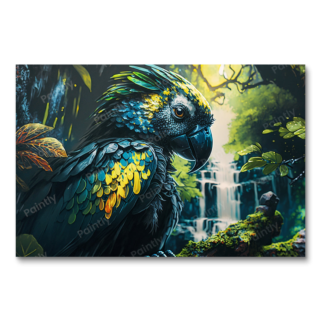 Matte Black Cockatoo IX (Diamond Painting)