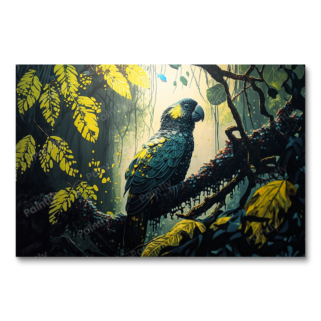 Matte Black Cockatoo XI (Diamond Painting)
