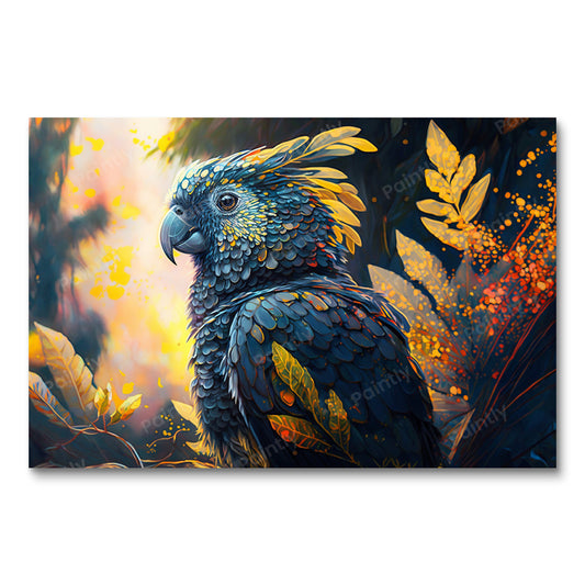 Matte Black Cockatoo XIII (Diamond Painting)