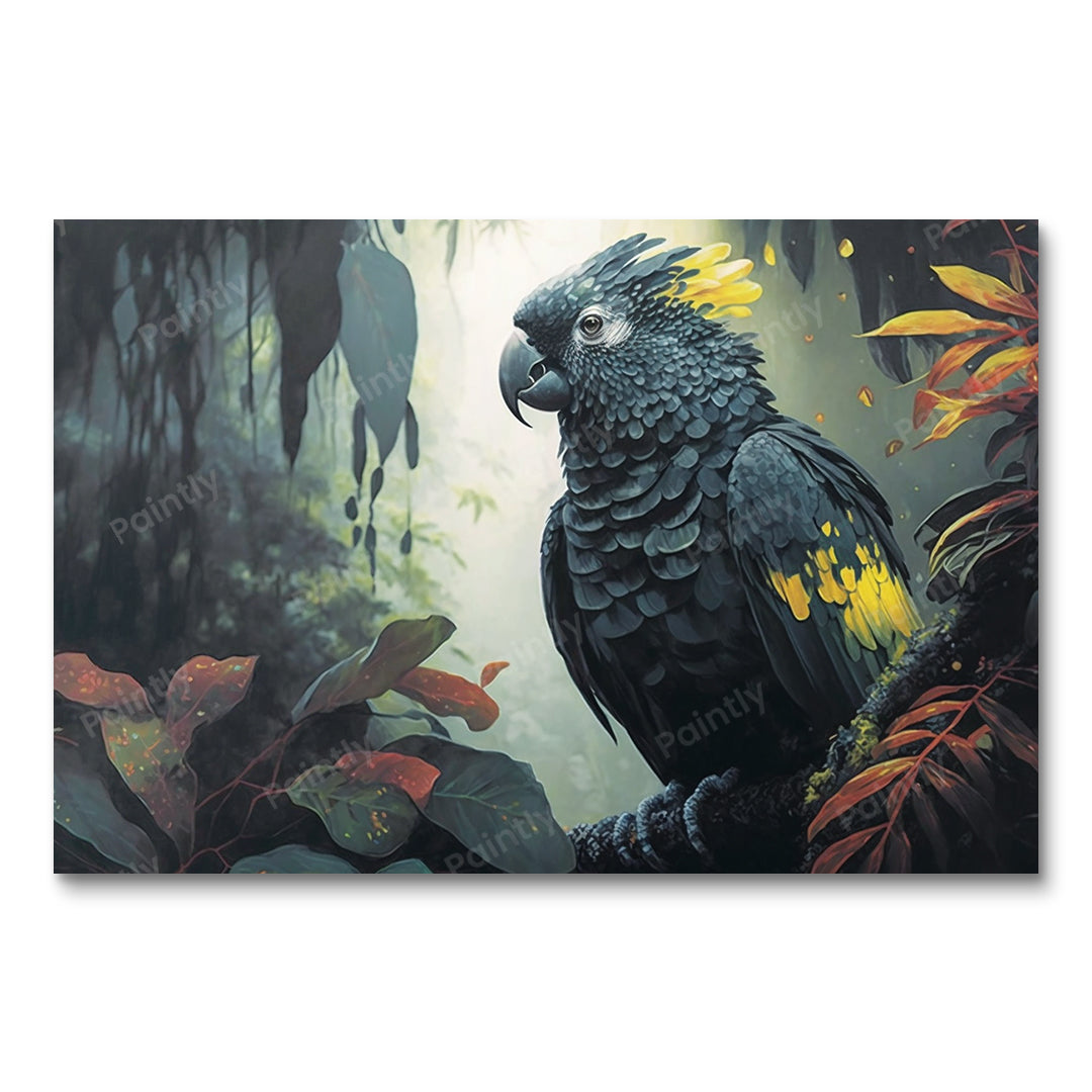 Matte Black Cockatoo XIV (Diamond Painting)