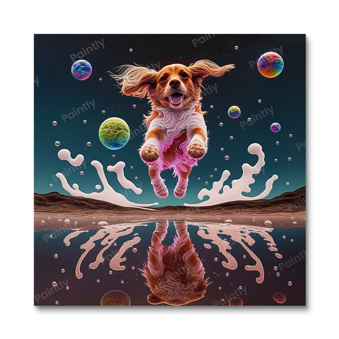 Flying Dog I (Diamond Painting)