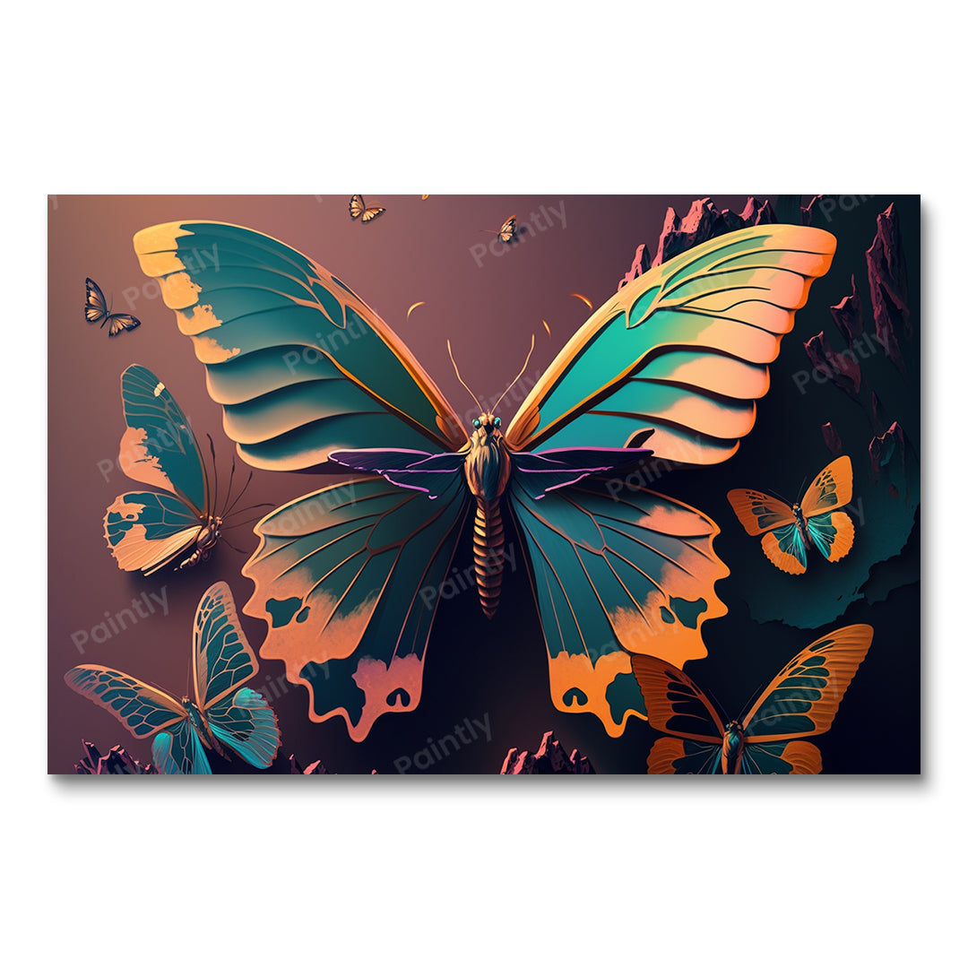 Matte Butterflies IV (Wall Art)