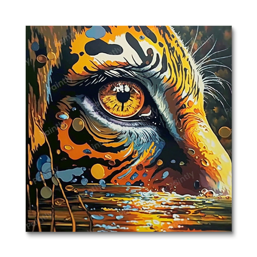 Spying Tiger (diamantmaleri)