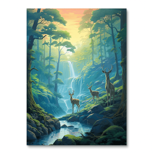 Deer by the Fall (Wall Art)