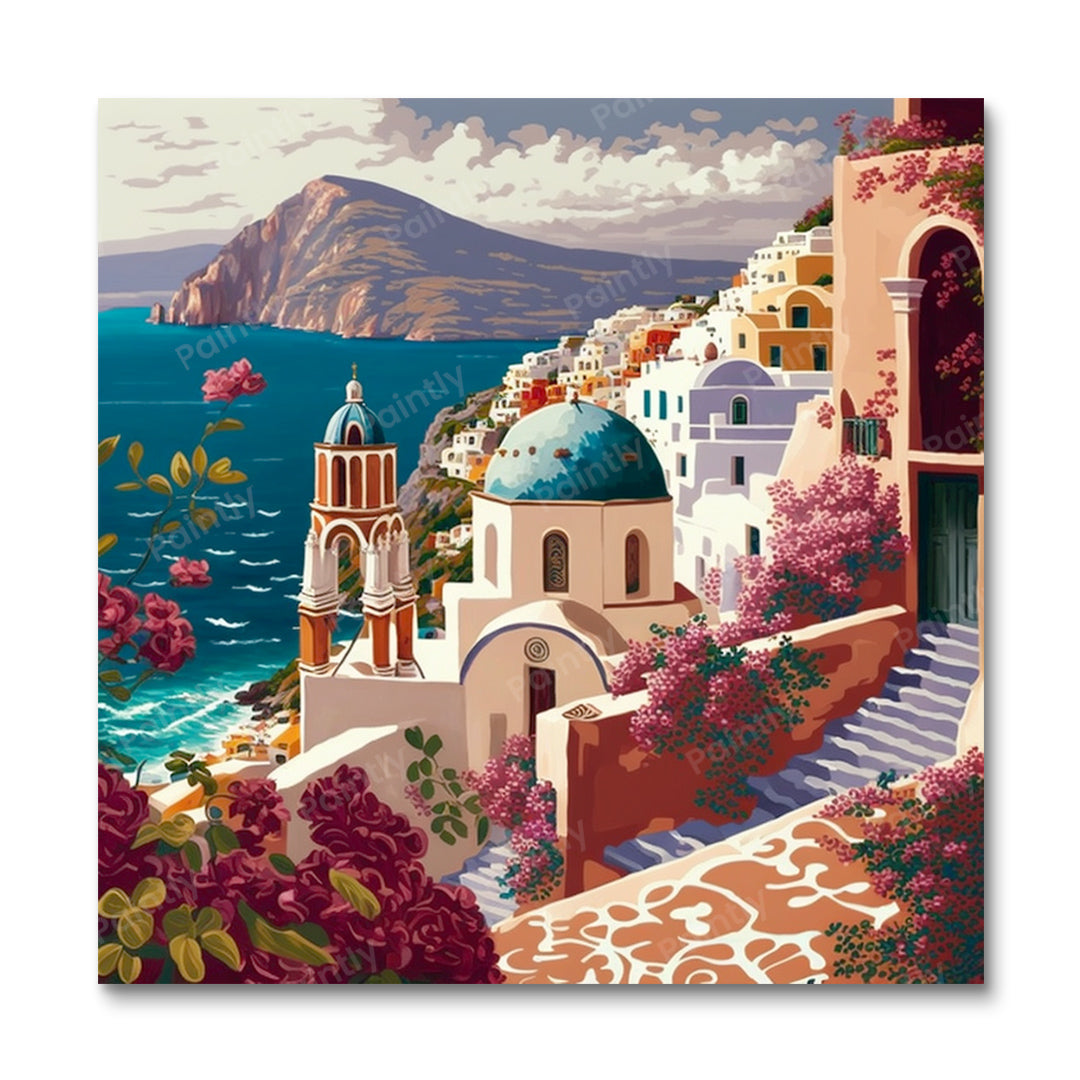 Santorini Grækenland II (diamantmaleri)
