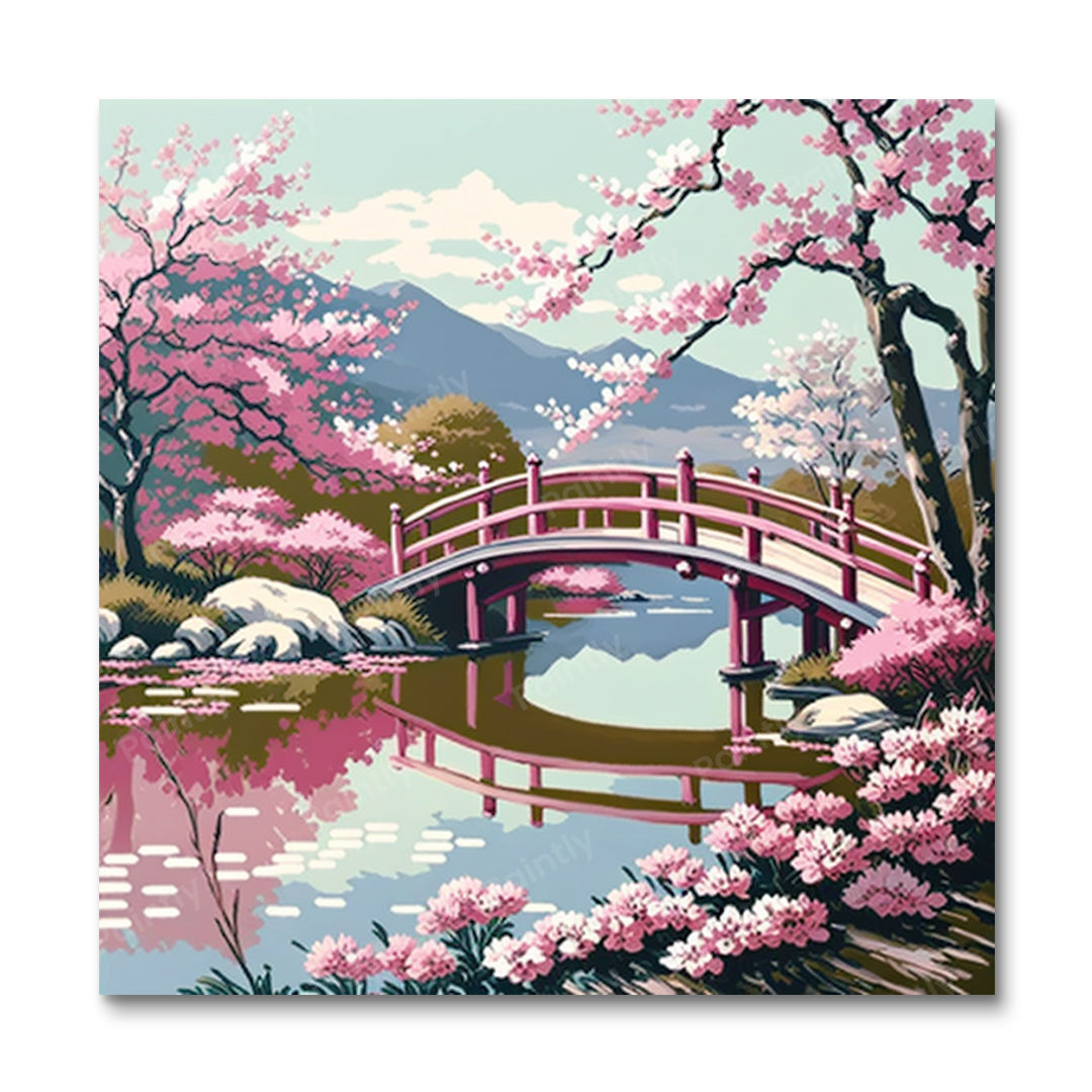 Cherry Blossom Scenery (diamantmaleri)