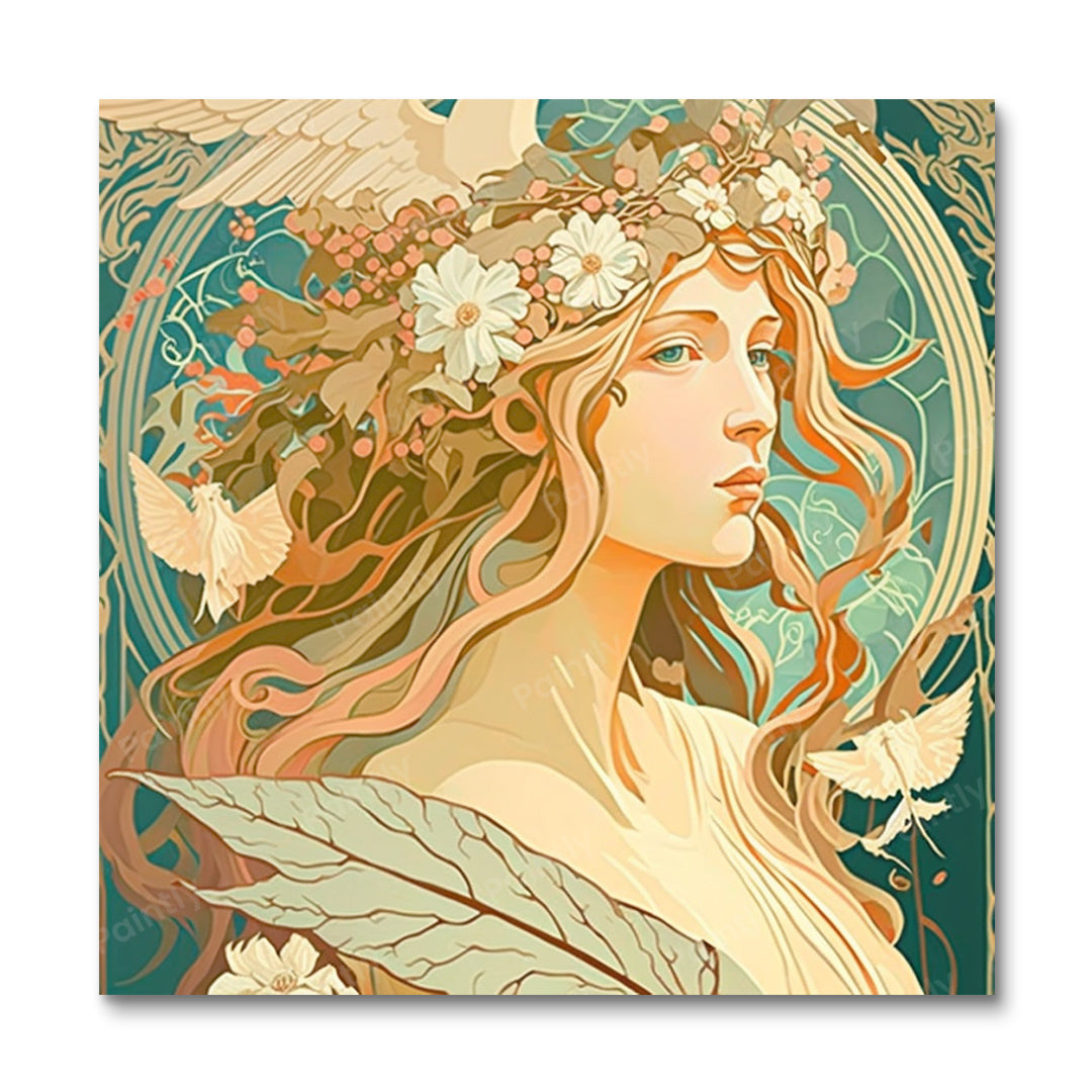 Nouveau græsk gudinde (maling efter tal)