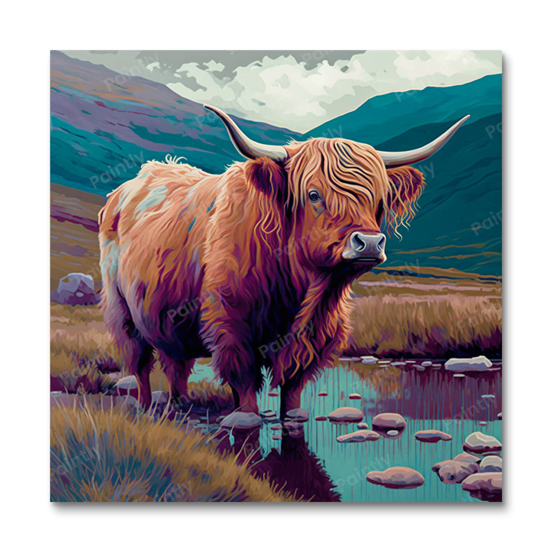 Highland Cow I (vægkunst)