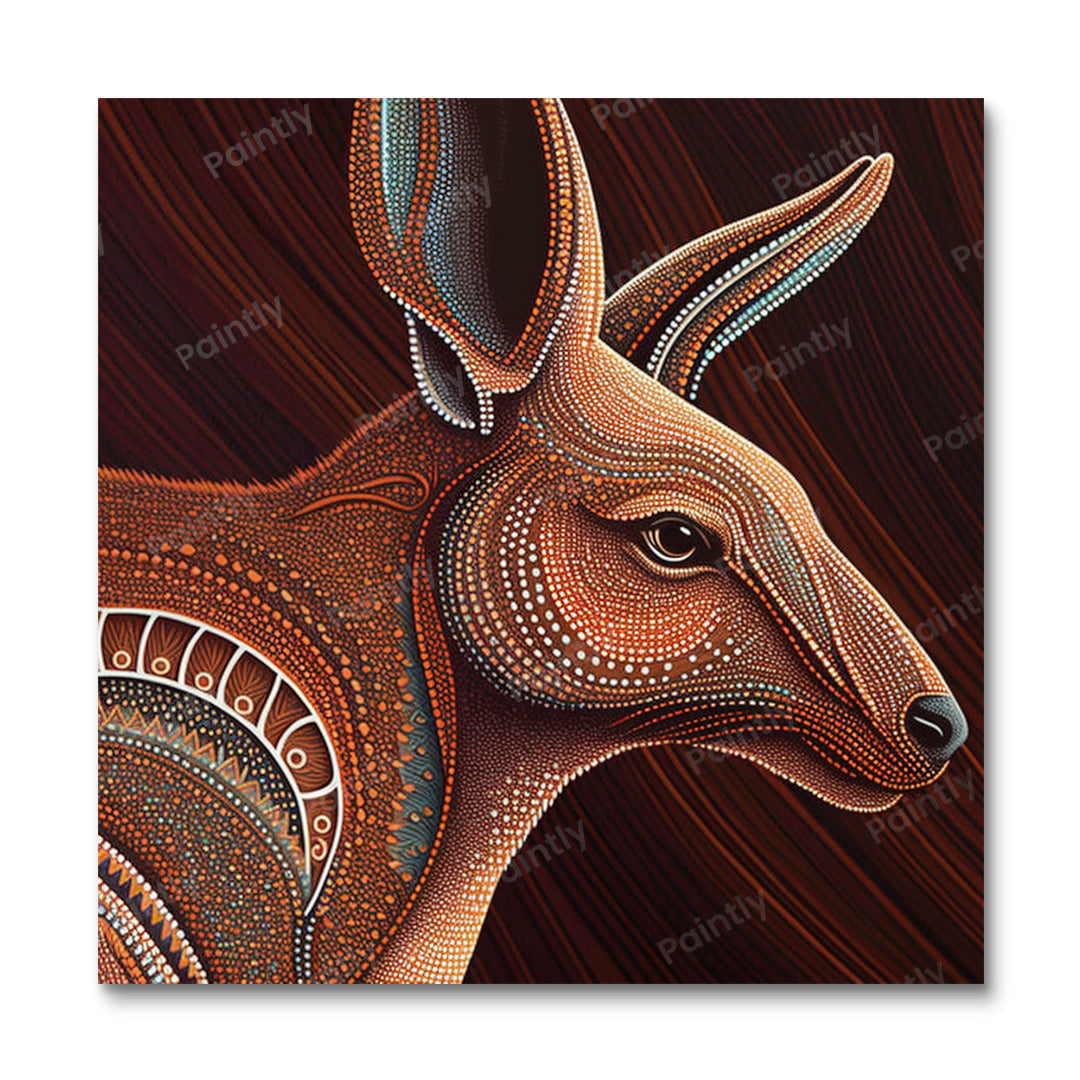 Aboriginal Art Kangaroo I (Vægkunst)