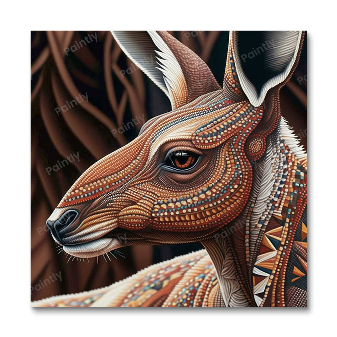 Aboriginal Art Kangaroo II (vægkunst)