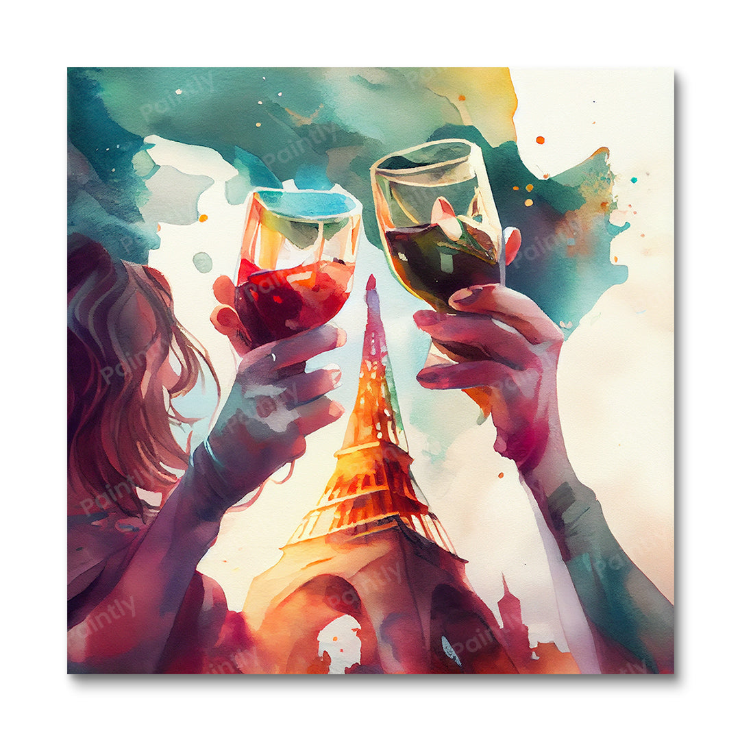 Celebration by the Eiffel Tower I (Paint by Numbers)