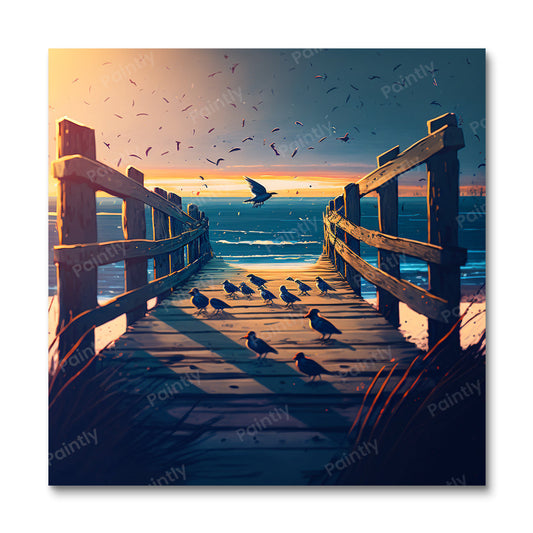 Sunset Boardwalk I (Diamond Painting)