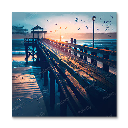 Sunset Boardwalk II (diamantmaleri)