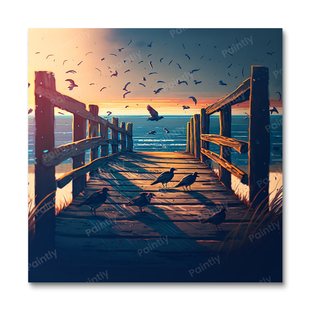 Sunset Boardwalk IV (Diamond Painting)