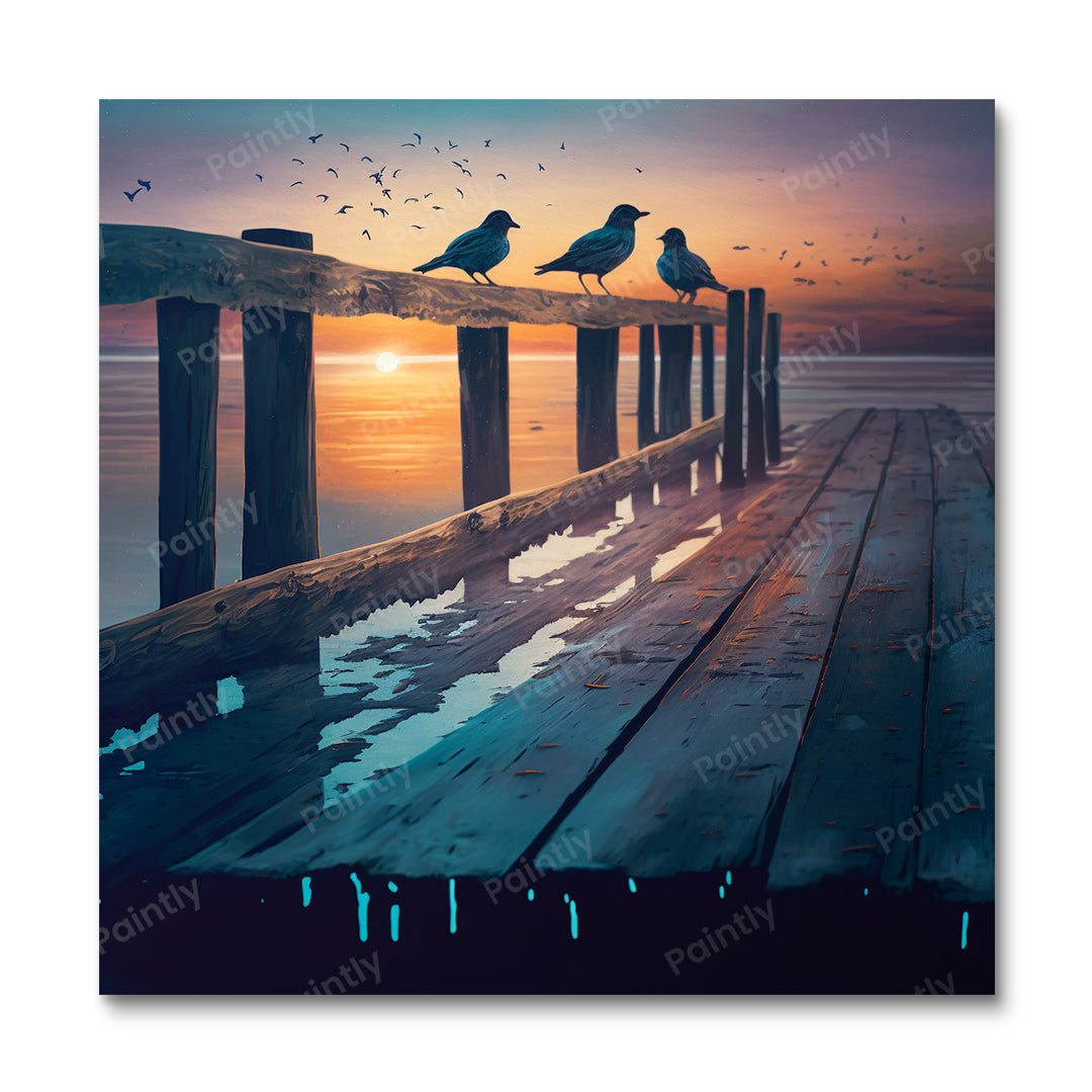 Sunset Boardwalk V (Diamond Painting)