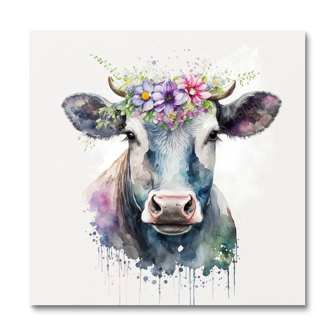 Floral Cow (Paint by Numbers)