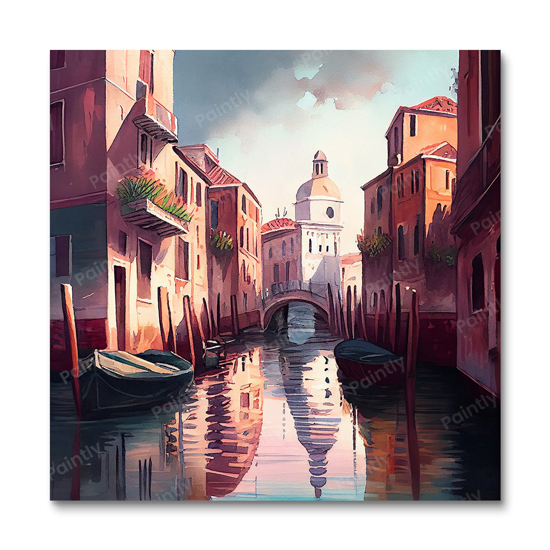 (B25) Romantisk nat Venedig-kanalen