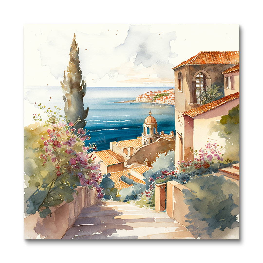 Italian Coastal Town II (Paint by Numbers)