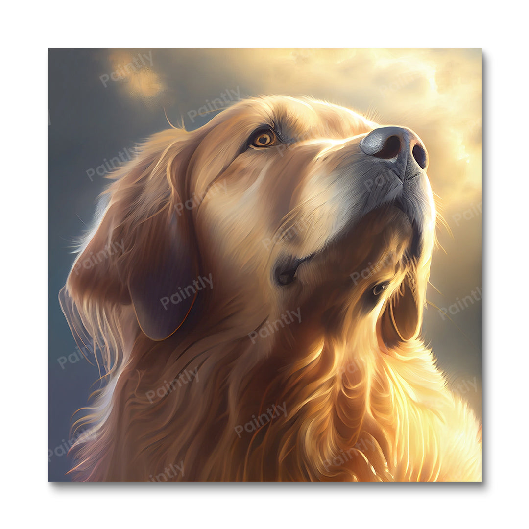 Golden Retriever-portræt (diamantmaleri)