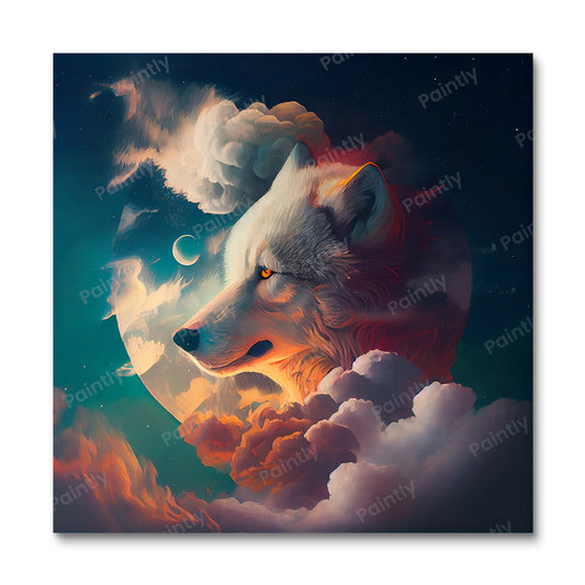 Wolf Among the Clouds (Paint by Numbers)