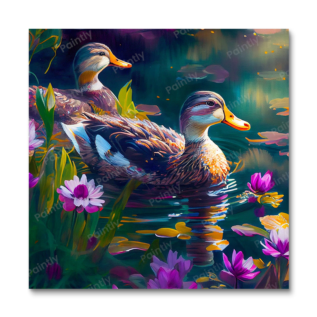 Ducks in a Pond I (Wall Art)