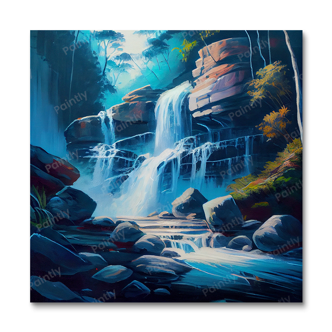 Cascade Falls Blue Mountain (Wall Art)