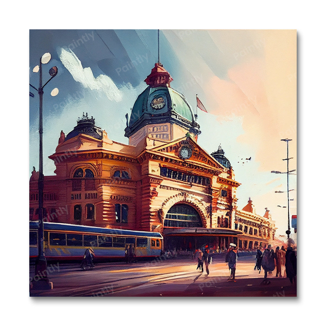 Flinders Street Railway Station I (Paint by Numbers)